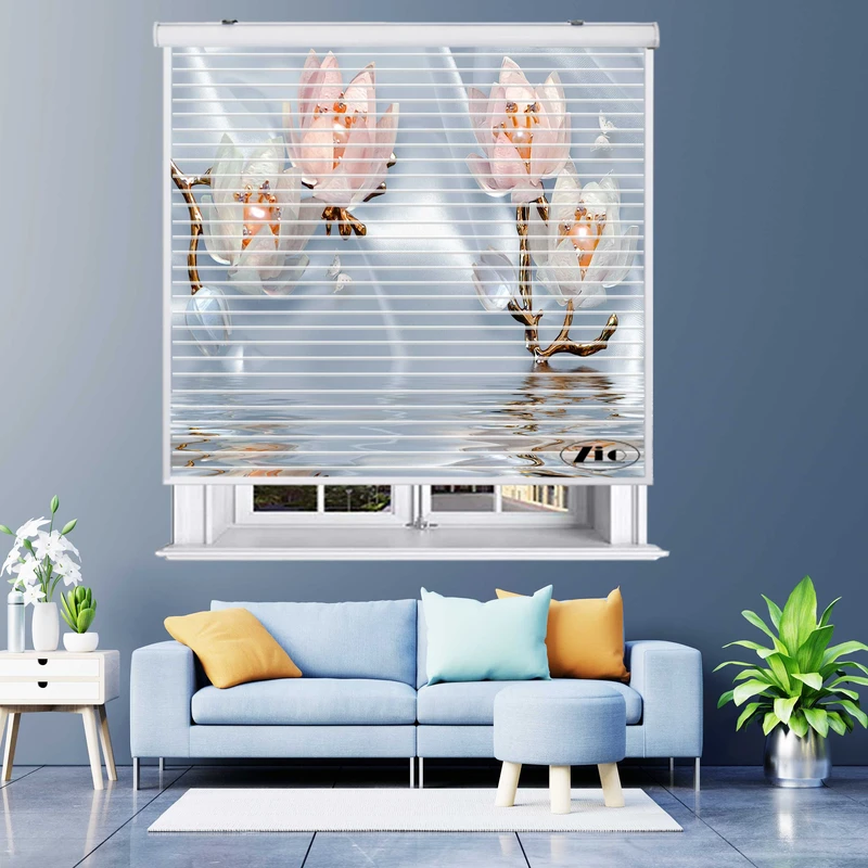 پرده زبرا زیو مدل سیلوئت 3D1499 سایز 150x150 سانتی متر