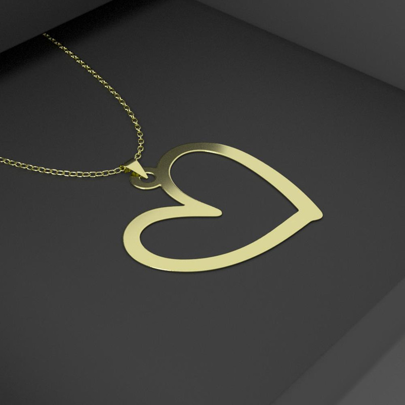 گردنبند طلا 18 عیار زنانه مدوپد مدل قلب  کد GBA10047 به همراه باکس گل رز جاویدان