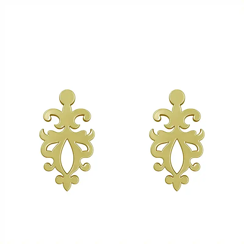 گوشواره طلا 18 عیار زنانه مدوپد مدل اسلیمی کد GA1-15326