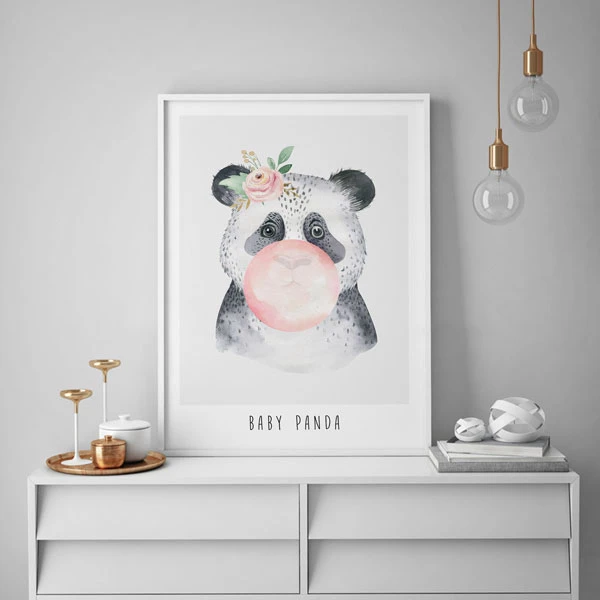 تابلو کودک سالی وود طرح بچه پانداما کد T170601