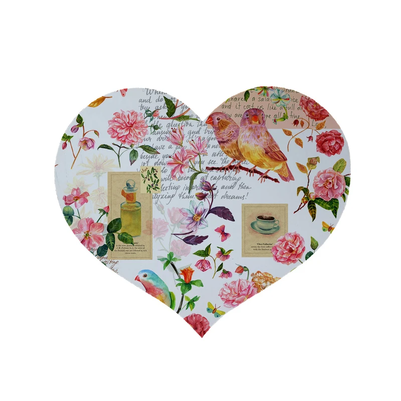 پادری مدل قلب طرح گل کد 5874 سایز 90x90 سانتی متر 