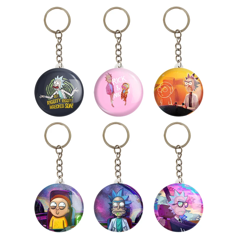 جاکلیدی خندالو مدل انیمیشن ریک و مورتی Rick and Morty کد 1699B مجموعه 6 عددی