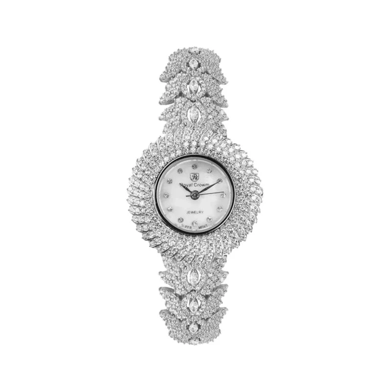 ساعت مچی عقربه‌ای زنانه رویال کرون مدل نقره دور مارکیز ساچفا کد 00034