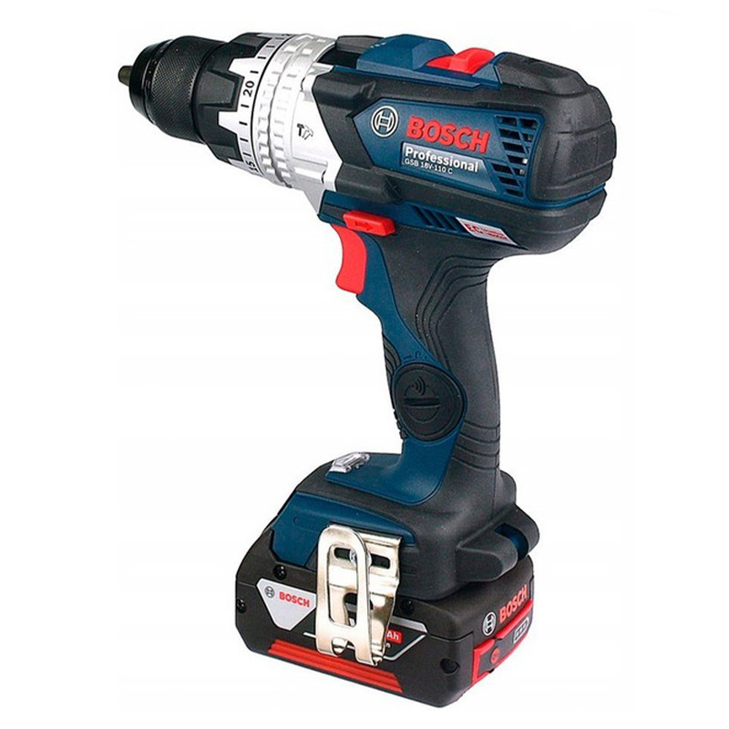 دریل پیچ گوشتی شارژی چکشی 13 میلی متری 18 ولت بوش مدل GSB 18 V -110 C Brushless Motor (5AH)