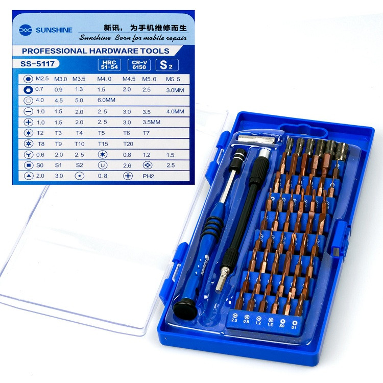 پیچ گوشتی سانشاین مدل SS-5117 مجموعه 58 عددی
