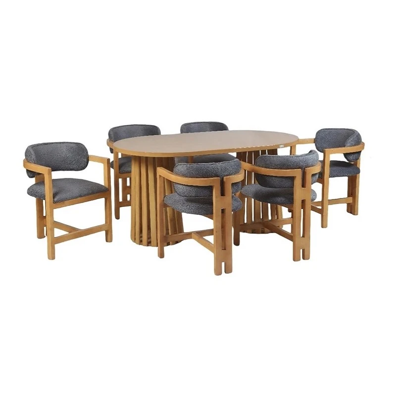 میز و صندلی ناهارخوری شش نفره گروه تولید اسپیناس مدل T-sabady-220006