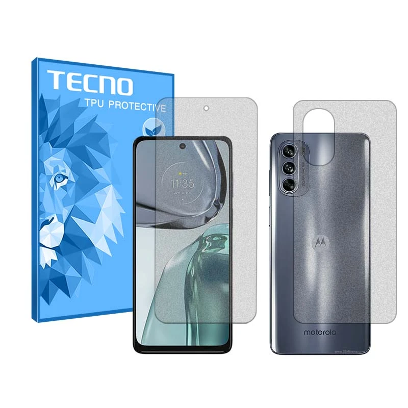 محافظ صفحه نمایش مات تکنو مدل HyMTT مناسب برای گوشی موبایل موتورولا Moto G62 5G به همراه محافظ پشت گوشی