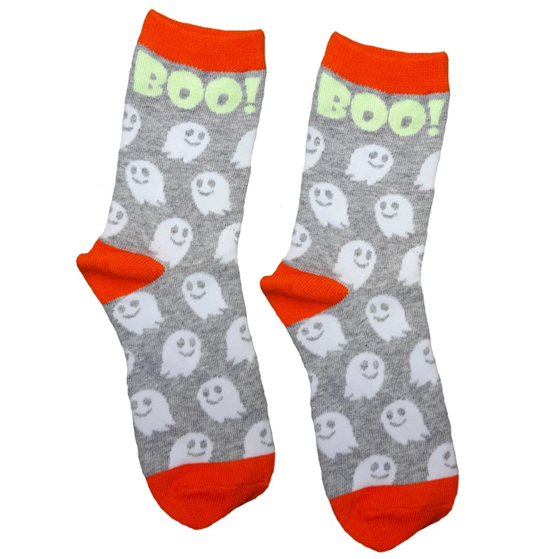 جوراب ساق بلند دخترانه هالووین مدل boo