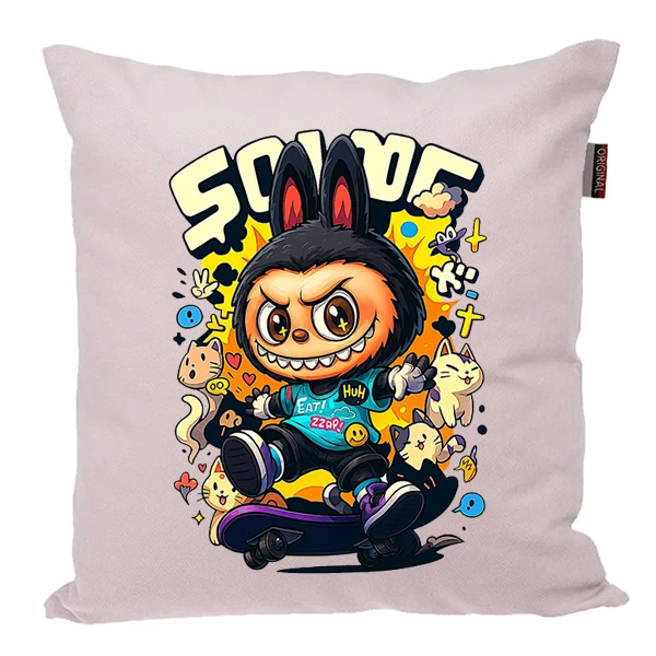 کوسن پاد آفرین مدل عروسک لبوبو کد PK301504 سایز 30*30 سانتی متر