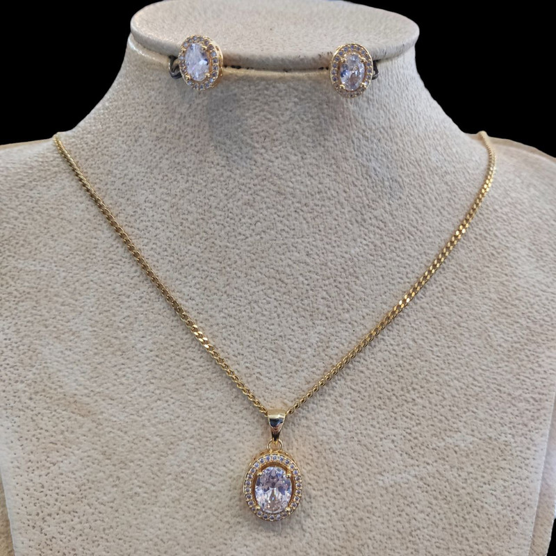 نیم ست زنانه مدل سنگ درشت دور نگین کد -YSX06 نیم ست زنانه مدل سنگ درشت دور نگین کد -YSX06