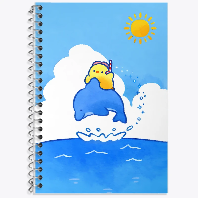 دفتر نت موسیقی 50 برگ خندالو طرح دلفین و جوجه کیوت کد N5247