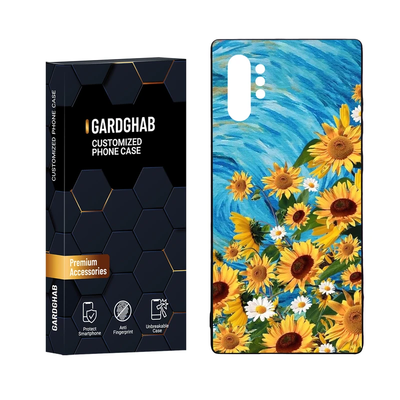 کاور گارد قاب مدل دور ژله ای پشت گلس هنری مناسب برای گوشی موبایل سامسونگ Galaxy Note 10 Plus