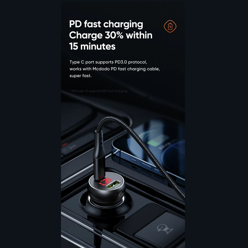 عکس شماره 11 : شارژر فندکی مک دودو مدل cc7030-45w