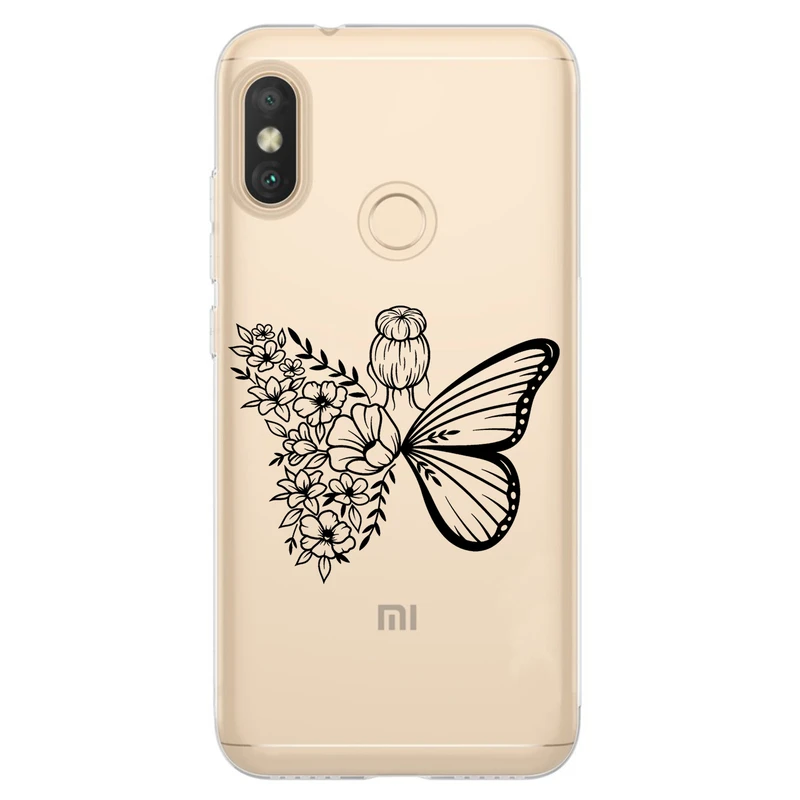 کاور مگافون طرح دختر پروانه ای مدل C53-B مناسب برای گوشی موبایل شیائومی Redmi Note 6 Pro