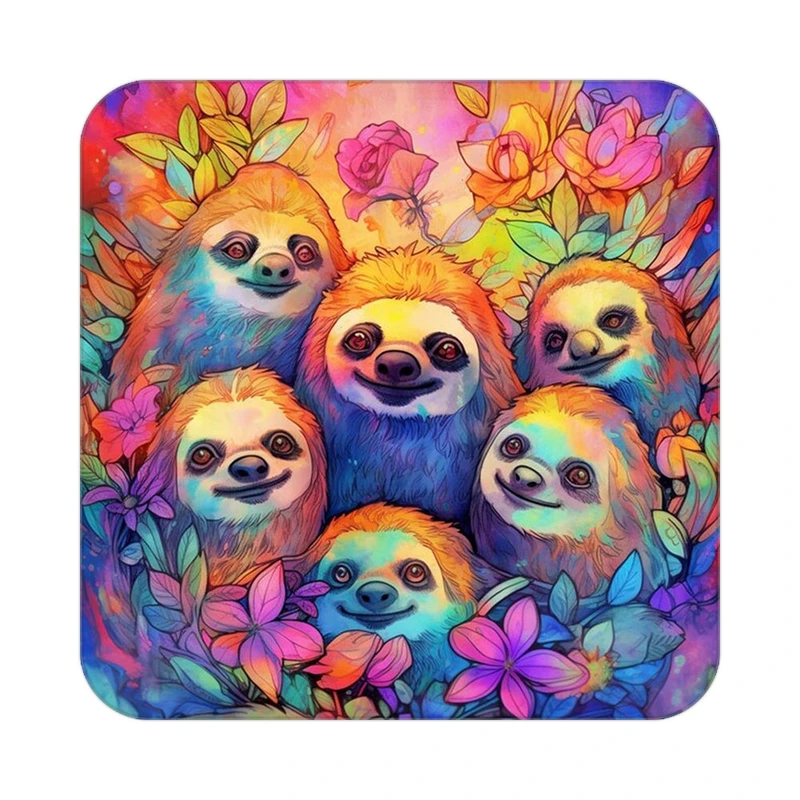 زیر لیوانی کاکتی طرح حیوانات رنگی مدل mp26580