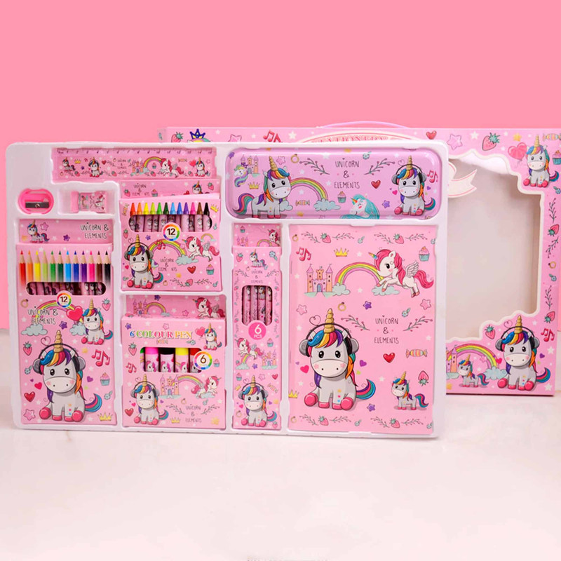 بسته لوازم تحریر مدل یونیکورن مجموعه 40 عددی