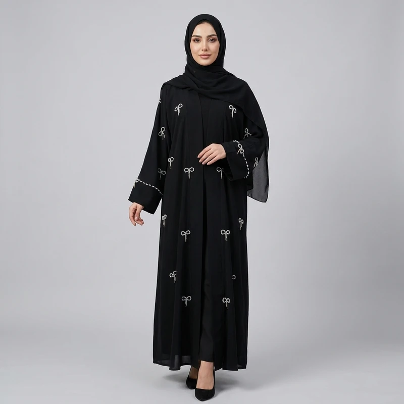 مانتو زنانه مدل عبایی پاپیونی کد 321
