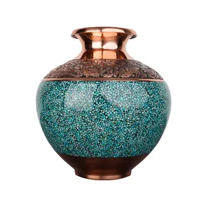 گلدان فیروزه کوبی آقاجانی  کد FV244