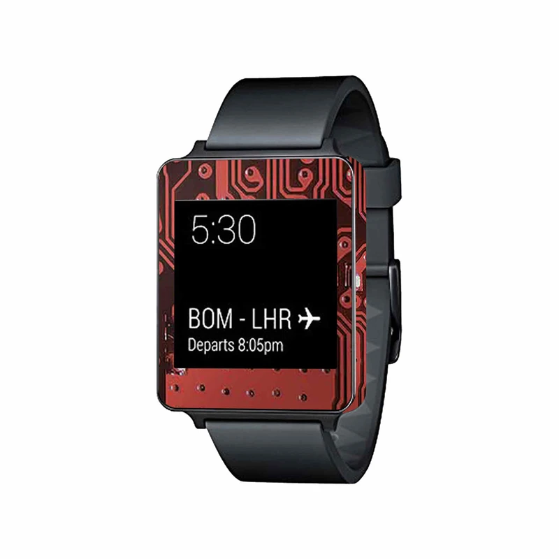 برچسب ماهوت طرح Red-Printed-Circuit-Board مناسب برای ساعت هوشمند ال جی G Watch