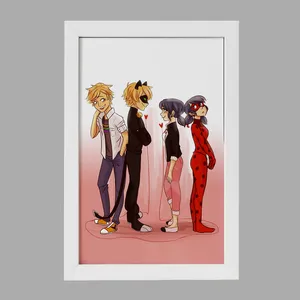 تابلو خندالو مدل پسر گربه ای و دختر کفشدوزکی کد 24999