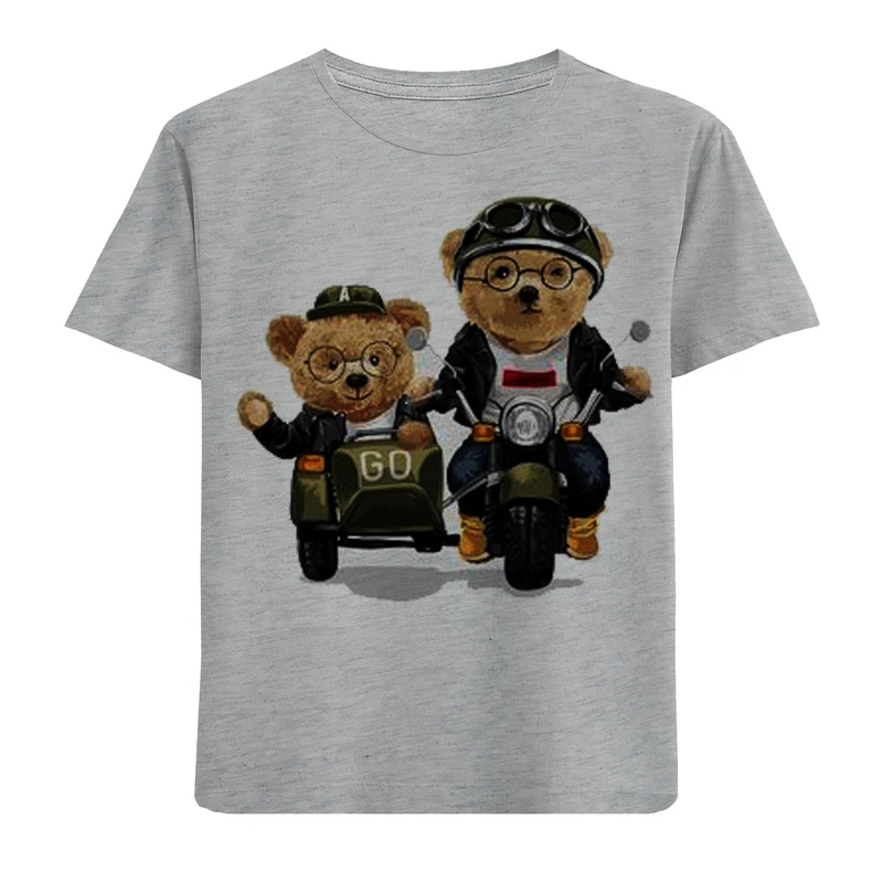 تی شرت آستین کوتاه پسرانه مدل دوخرس F739