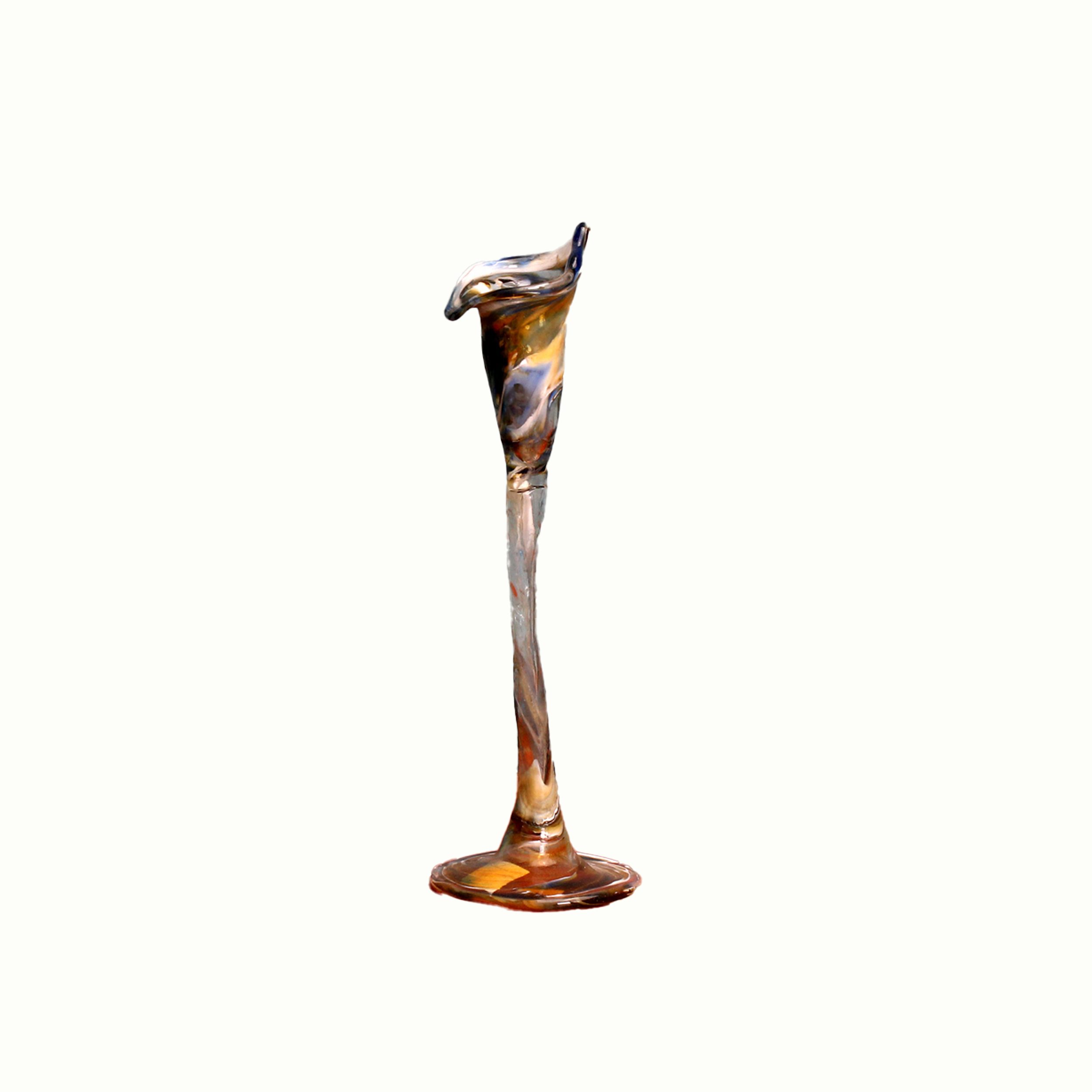 گلدان مینیاتوری شیشه گری با حرارت مستقیم‏ ‏ رنگارنگ‏ طرح ‏گل‏ مدل 1015900031