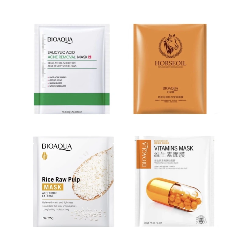 ماسک صورت بایو آکوا مدل 04 وزن 25 گرم بسته 4 عددی