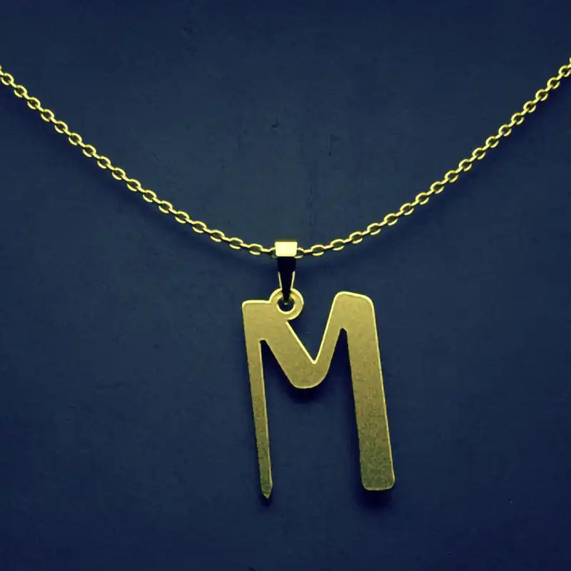 گردنبند طلا 18 عیار زنانه مدوپد مدل حرف M کد H3-1-1221
