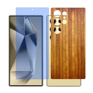 Glass Together model Blue cut screen protector for Samsung Galaxy S22 Ultra mobile phone with back cover sticker