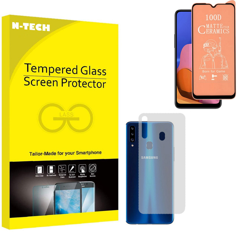  محافظ صفحه نمایش سرامیکی مات انتک مدل CRBKM-01 مناسب برای گوشی موبایل سامسونگ Galaxy A20s به همراه محافظ پشت گوشی 