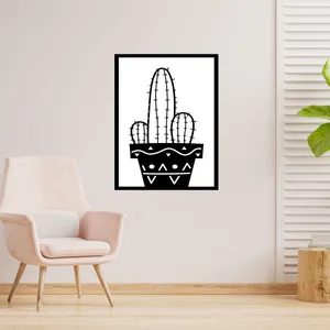 دیوارکوب طرح گلدان گل و گیاه کاکتوس مدل A1510-1520