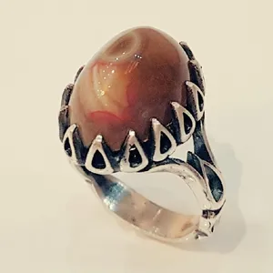 انگشتر نقره مردانه مدل سنگ باباقوری کد P9080