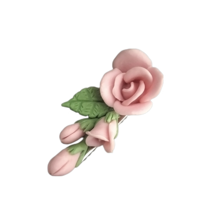 گیره مو زنانه مدل گل رز چینی