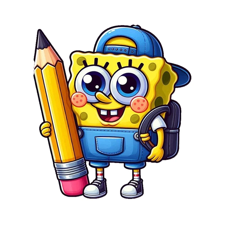 استیکر پارچه و لباس پاد آفرین مدل باب اسفنجی کد 1195