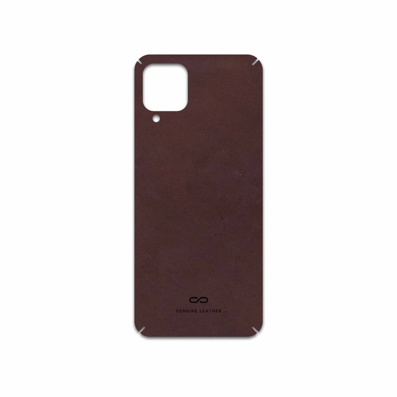برچسب پوششی ماهوت مدل Matte-Dark-Brown-Leather مناسب برای گوشی موبایل سامسونگ Galaxy A12 Nacho
