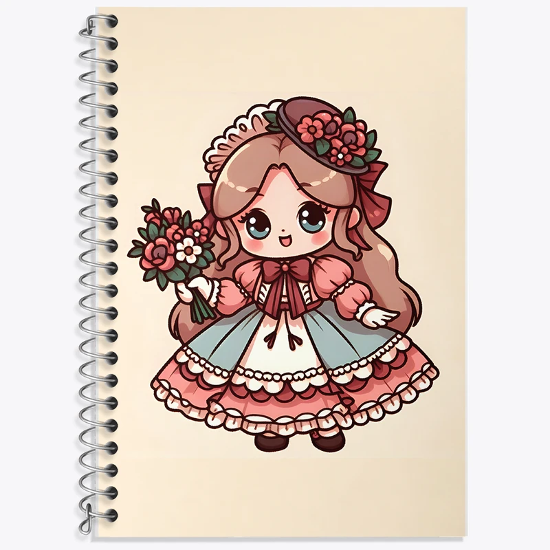 دفتر زبان 50 برگ خندالو مدل دو خط طرح دخترانه کد F5408