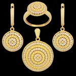 نیم ست طلا 18 عیار زنانه طلای مستجابی مدل آوا گرد کد 68001