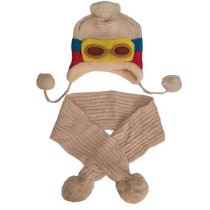 ست کلاه و شال گردن بافتنی بچگانه مدل 1006dgc