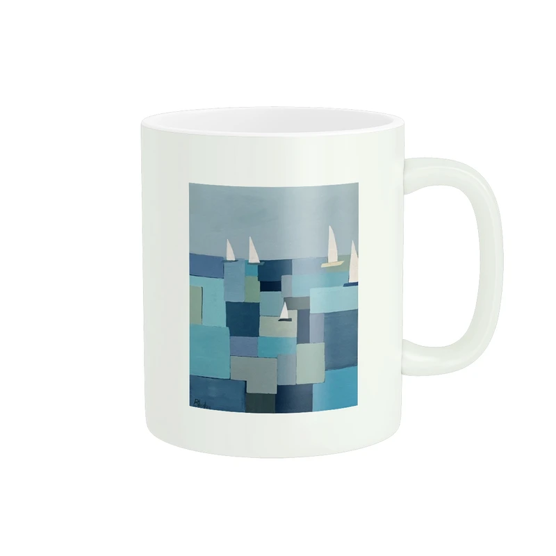 ماگ پاد آفرین مدل دریا و قایق انتزاعی کد 1933