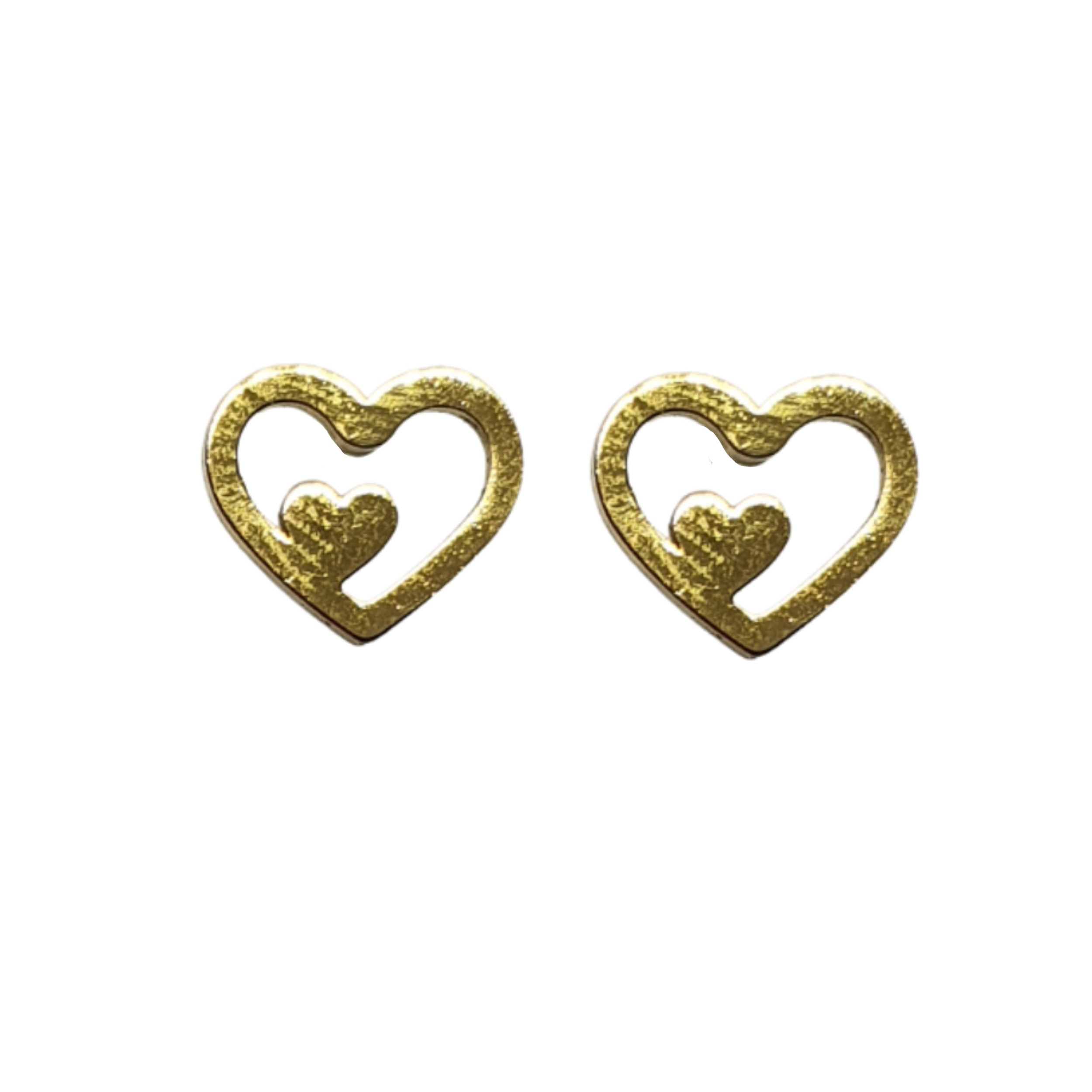 گوشواره دخترانه مدل میخی طرح دو قلب گوشواره دخترانه مدل میخی طرح دو قلب