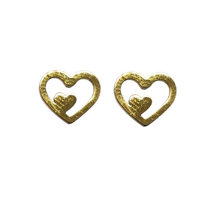 گوشواره دخترانه مدل میخی طرح دو قلب گوشواره دخترانه مدل میخی طرح دو قلب