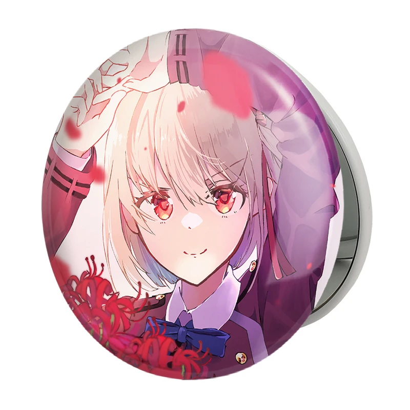 آینه جیبی خندالو طرح چیساتو انیمه لیکوریس ریکویل Lycoris Recoil مدل تاشو کد 23033 