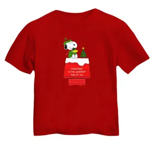 تی شرت آستین کوتاه بچگانه مدل اسنوپی کریسمس کد 10 رنگ قرمز