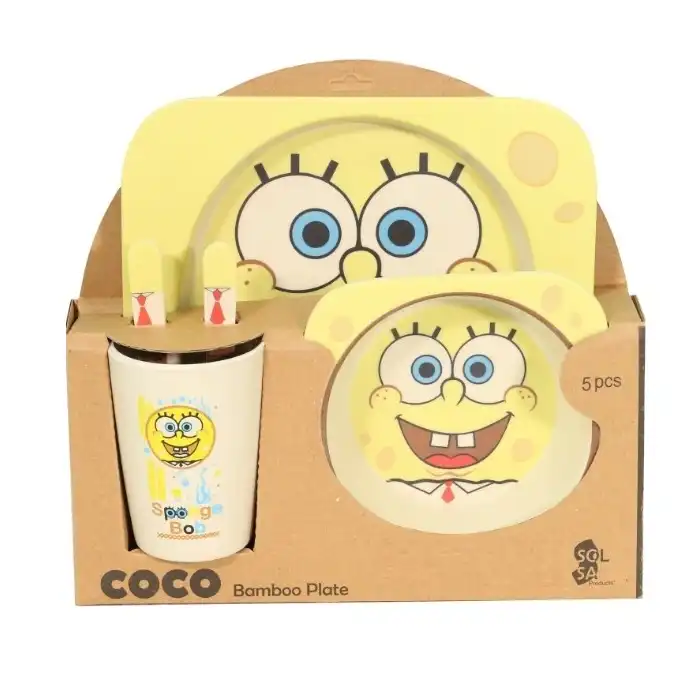 ظرف غذا کودک کوکو مدل باب اسفنجی کد 2011 مجموعه 5 عددی