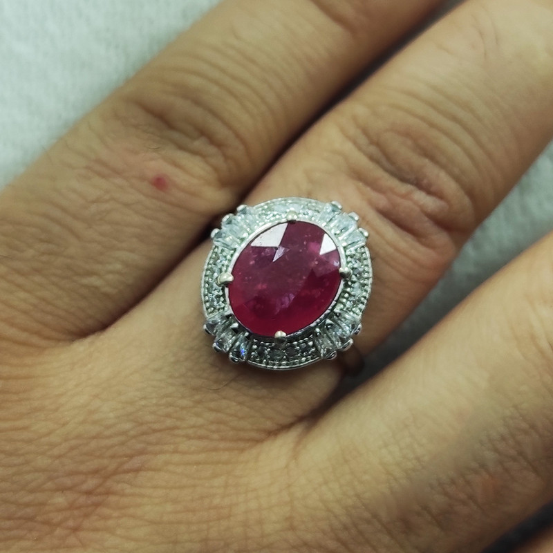 انگشتر نقره زنانه سلین کالا مدل یاقوت سرخ کد MPS-10