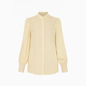 شومیز آستین بلند یقه ایستاده زنانه مدل پونه