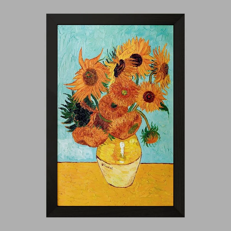 تابلو خندالو مدل گل های آفتابگردان ونگوگ  کد 3730