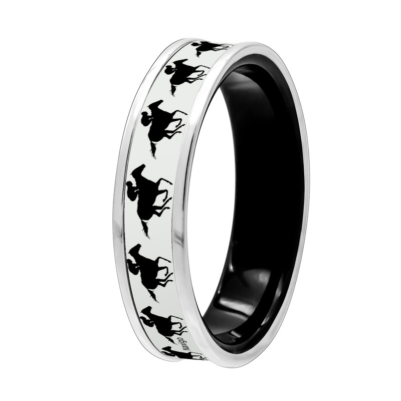 انگشتر ناکسیگو مدل شب تاب طرح اسب سواری کد RB15677