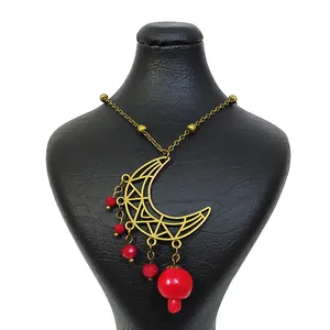 گردنبند زنانه مدل ماه و انار