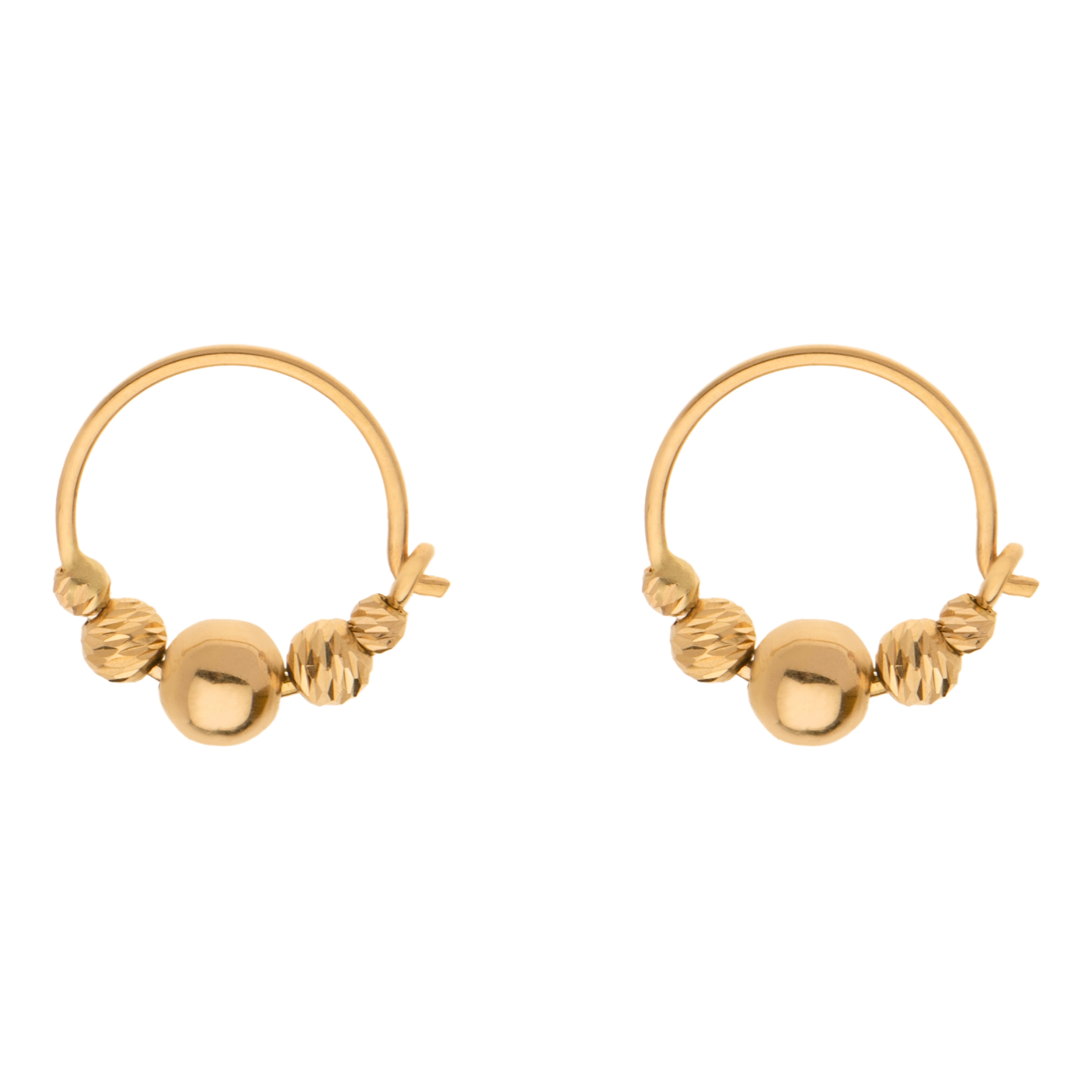 گوشواره حلقه‌ای طلا 18 عیار زنانه گلدم مدل E-3070015